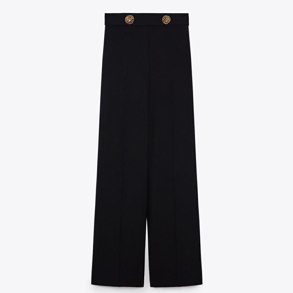 Zara Flowy Buttoned Pants New - Picture 5 of 5